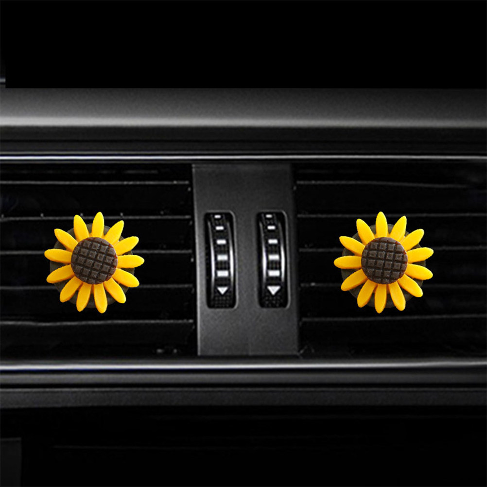 Home Fragrance Collection - 2Pcs Sunflower Car Aromatherapy Clip Air