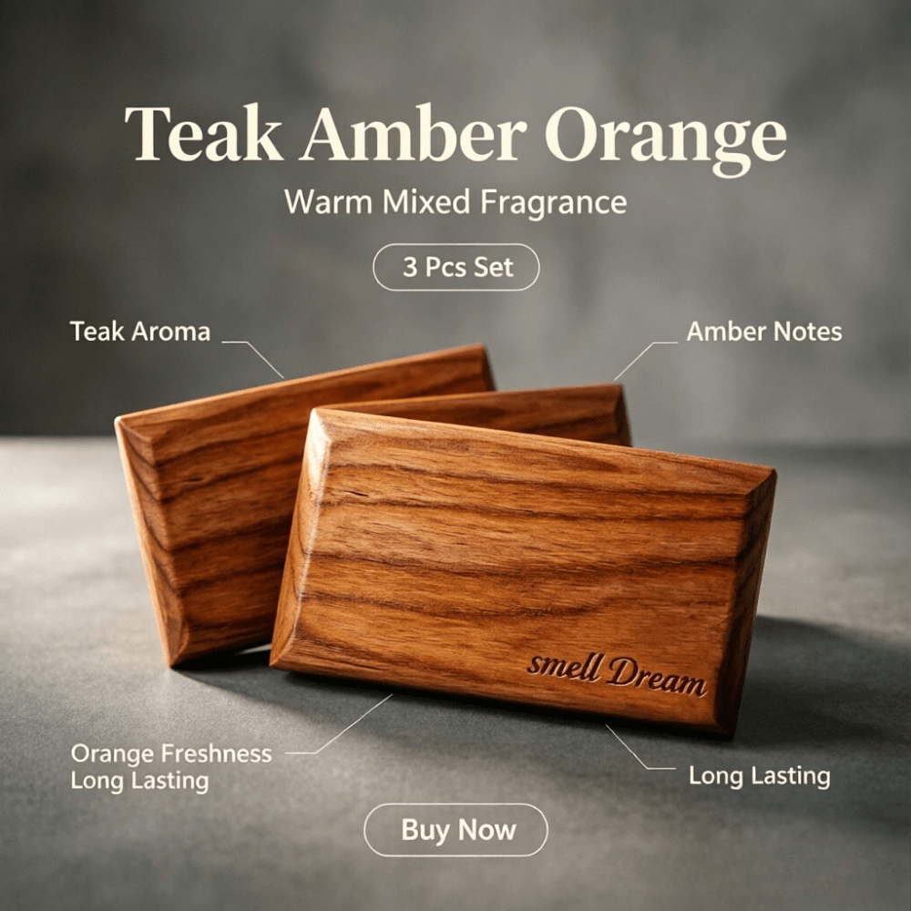 Home Fragrance Collection - Car Air Freshener Teak Amber Orange