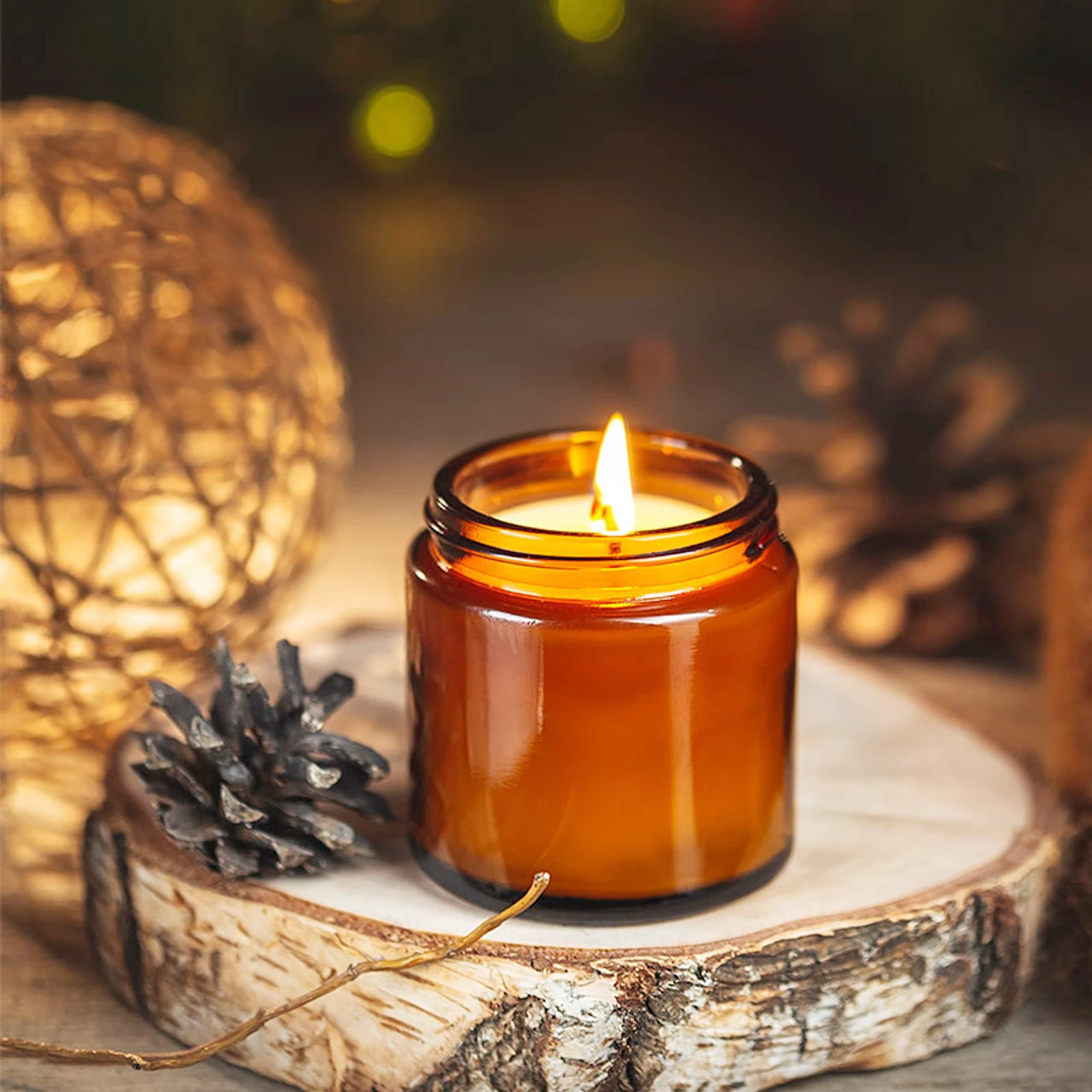 Glass Candle Jars, 4oz Amber R - Amber Jar Candle 评论和价格